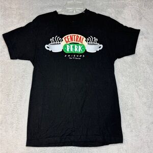 Official Friends Womens Black T-Shirt Size M TV Show Central Perk Short Sleeve